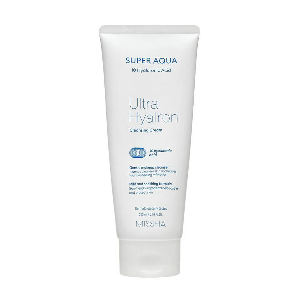 Очищувальний крем для обличчя Missha Super Aqua Ultra Hyalron Cleansing Cream з гіалуроновою кислотою, 200 мл
